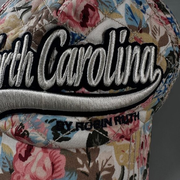 Robin Ruth North Carolina Cap Quilted Floral Adjustable Baseball Hat Sportswear - Picture 3 of 16
